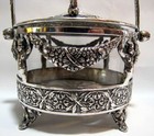 Antique Italian Coppini 800 Silver Condiment Pickle Jar Art Nouveau Cherubs