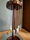 Wholesale Lot Of 23 Pendulum s Assorted Crystal Stones   Wood Display Rack