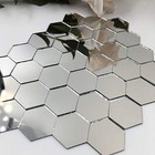  1   Hexagonal Mirror Mosaic Tiles Craft Mirror Pieces Bulk 100 Pieces For 