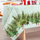 Christmas Tablecloth Watercolor Pine Tree Fabric Table Cloth Rectangle Xmas Pine