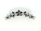 Gorgeous Black Rhinestone Crystal Floral Hair Comb
