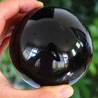 40mm Asian Natural Black Obsidian Sphere Crystal Ball Healing Stone Home Decor