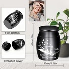 Small Keepsake Urns For Human Ashes - Set Of 6 - 1 57x1 18in  Black silver