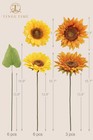 9 Pcs 6   Silk Artificial Sunflowers Yellow Orange Faux Flowers With Stems Diy