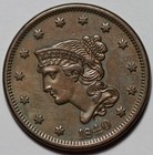 1840 Braided Hair Liberty Head Large Cent - Us 1c Copper Coin