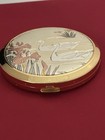 Vintage Japanese Powder Compact Handbag Mirror With Swans