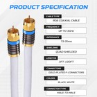 Rg6 Quad Shield Coaxial Cable Extension 3ft-100ft Tv Antenna Satellite Cord Lot