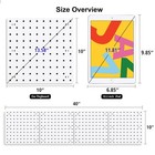 4pcs Peg Board Panels  White Abs Pegboard Wall Mount  Easy Installation For C   