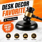 Judge Gavel Set For Law Office Desktop Display Black Gold Decorative Accent Gift