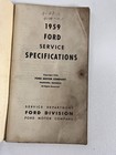 Vintage 1959 Booklet Manual Ford Service Specifications Automobile Car