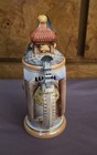 Vintage Antique German Clock Tower Lidded Beer Stein