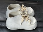 Vintage Stride Rite White Leather Toddler Boots Shoes Doll   Baby Walking 1960s