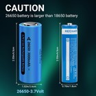 50pack 3 7v Rechargeable Battery 3000mah Flat Top 26650 Batteries For Flashlight