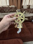 Antique Brass Ship Bell Nautical Hanging Door Bell With Wall Mounted Bracket