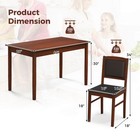 5 Pcs Dining Table Set For 4 W rubber Wood Legs Upholstered Seat Padded Backrest