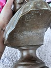 Antique Bronze Bust Of Dante Signed E  Guillemin French Sculptor 19th Century