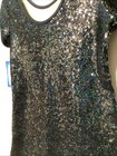 Double Platinum Performance Wear Women s Black Sequin Lined Top Size Small