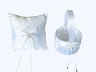 Us Crystal Heart Bridal Wedding Flower Girl Basket Ring Bearer Pillow 7 8  2 Pcs