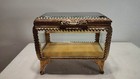 Vintage Small Beveled Glass   Ormolu Brass Jewelry Casket Box