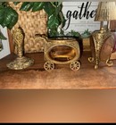 Rare Vintage Blush Pink Hollywood Regency Gold Filigree 6-piece Vanity Set