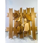 Intarsia Hand Crafted 3d Wooden Wall Art Of Boy   Girl  Holding Hands Kids Decor