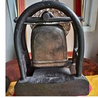 Rare Antique Karen Hill Tribe Bronze Elephant Bell   Teak Stand Hand Made 10  T