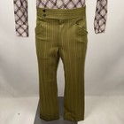 Vtg 60s Pants Mens 34 28 Marx Made Leisure Suit Mcm Mod Beatnik Stripe Polyester