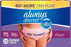 Always Discreet Adult Incontinence Pull Up Underwear For Women  Size Xxl  22 Ct