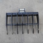 600mm Rake Attachment 7-tooth With Pins For Mini Excavator Attachment Free Ship