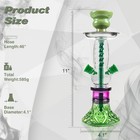 2-hose Small Green Glass Hookah Set Portable Water Shisha Pipe Bong Pliers Poker
