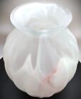 Frosted Swirl Glass Vase  Marbled  Light Colors  Brightens Dark Area Vintage