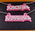 Name Plate Custom Name Necklace Princess Crown Nameplate Laser Cut Diamond Look