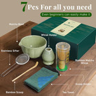 Matcha Whisk Set 7 Pcs Ceramic Matcha Kit Includes Matcha Bowl With Spout