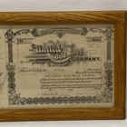 Antique Framed Gold Mining Stock Certificate United Gold Mine 1000 Share 1906 T7