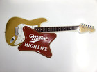 Miller High Life Guitar Metal Tacker Sign Beer Man Cave Rare Music