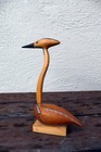 Shore Bird Wood Heron 6x9  Tall Figurine By  Hand Carved Art Chris Mikos