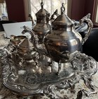 F b  Rogers Silver-plated Tea   Coffee Set Butler Tray Creamer Sugar