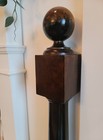 Antique Solid Cherry Decorative Turned Engraved Hardwood Newel Post