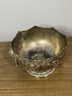 Vintage 50s Silver Plated Victorian Footed Cherub Bowl With Man Face Handles