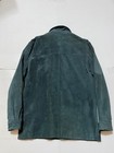 Vintage St Johns Bay Leather Shirt Jacket Mens Medium Gray Lined Shacket