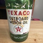 Texaco Outboard Motor Oil Green Glass Bottle Measuring Marks 1 U s  Pint W lid