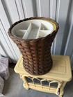 Wicker  Vintage Sewing Basket With Lid