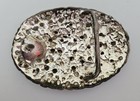 Vtg 1970s Brutalist Solid Brass Buckle Large 3 5    Abstract Cast Lava Nugget