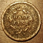 1851 Braided Hair Half Cent  f   257