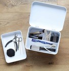 New Aq Anamorphic Matte White Metal Segregated Storage Box W removable Tray 8   