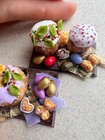 Doll Easter Set Cake Eggs Holiday Food Dollhouse Miniature Scale 1 12 Handmade