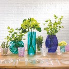 Teal Textured Glass Vase  Wedding Decorations  Home Decor  1 Piece