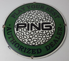 Vintage Ping Golf Sign - Play Your Best Golfing Dealer Porcelain Gas Pump Sign