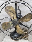 Antique Ge General Electric Aou Brass Blade 3-speed Oscillating Fan 75423 Works