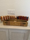 Art Deco Bakelite Poker Set16 Butterscotch Catalin Racks Vintage Tweed Case 10lb